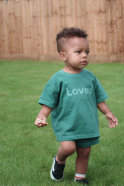 Kids Loved Garment-Dyed T-Shirt and Shorts Set (6m-7y) - 4 Colors