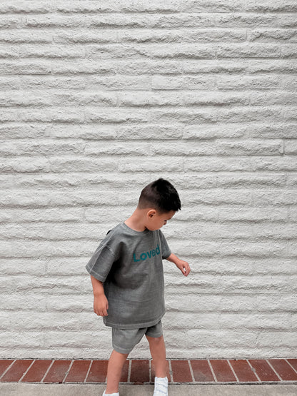 Kids Loved Garment-Dyed T-Shirt and Shorts Set (6m-7y) - 4 Colors