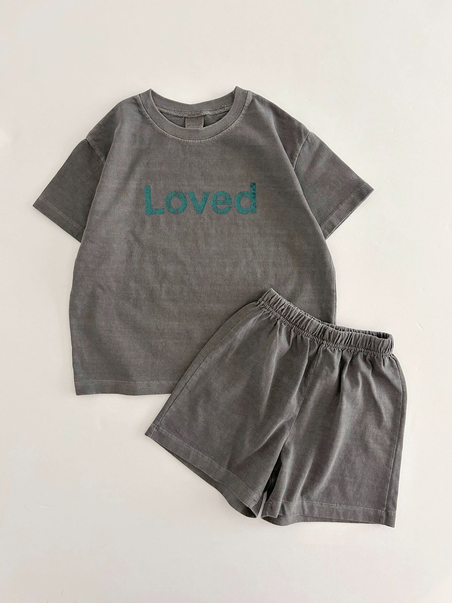 Kids Loved Garment-Dyed T-Shirt and Shorts Set (6m-7y) - 4 Colors