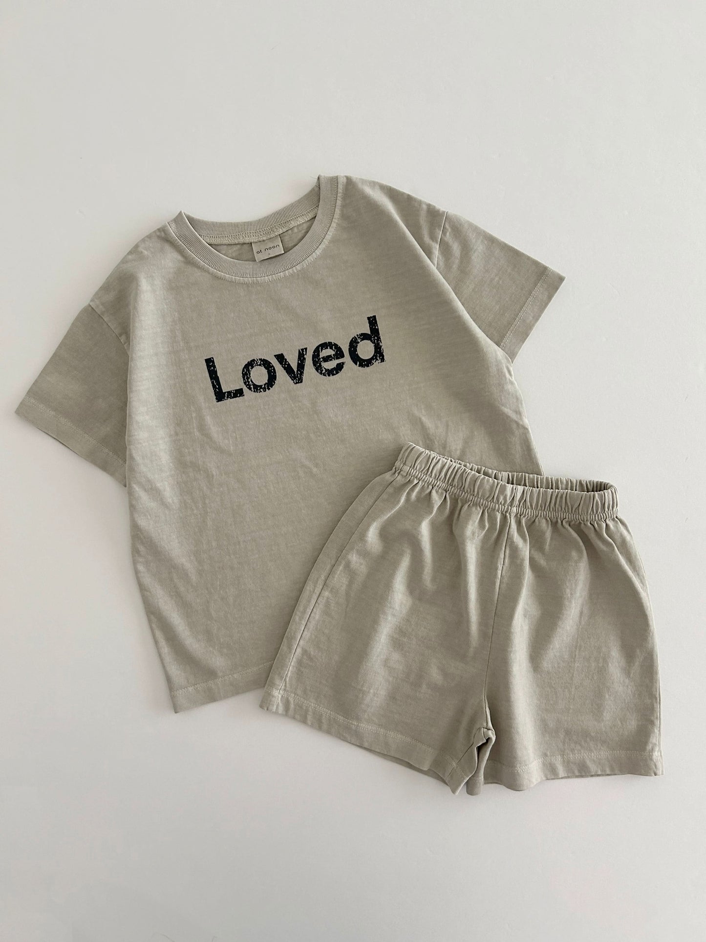 Kids Loved Garment-Dyed T-Shirt and Shorts Set (6m-7y) - 4 Colors