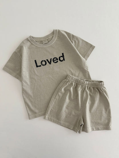 Kids Loved Garment-Dyed T-Shirt and Shorts Set (6m-7y) - 4 Colors
