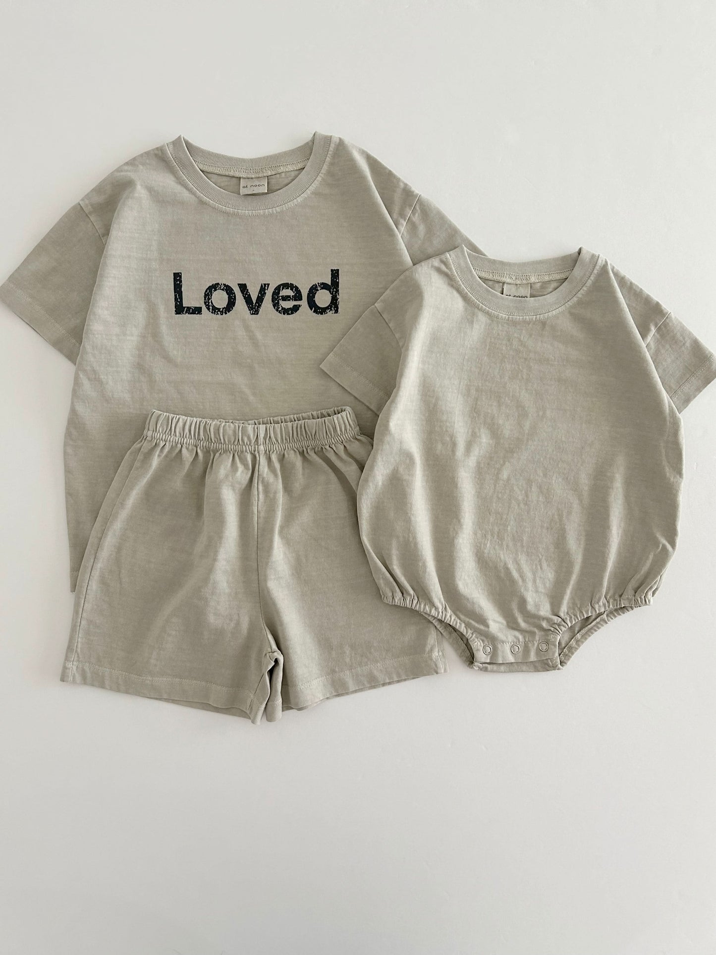 Kids Loved Garment-Dyed T-Shirt and Shorts Set (6m-7y) - 4 Colors
