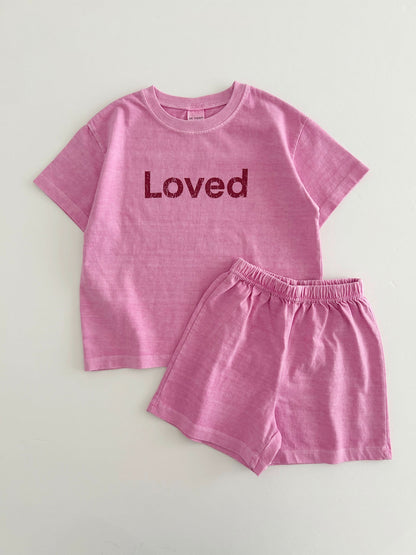 Kids Loved Garment-Dyed T-Shirt and Shorts Set (6m-7y) - 4 Colors