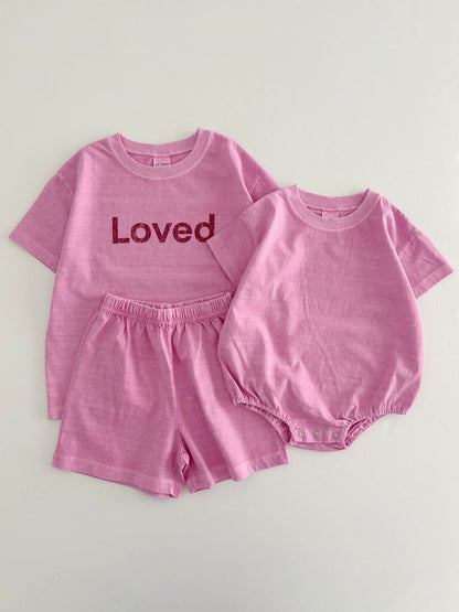 Kids Loved Garment-Dyed T-Shirt and Shorts Set (6m-7y) - 4 Colors