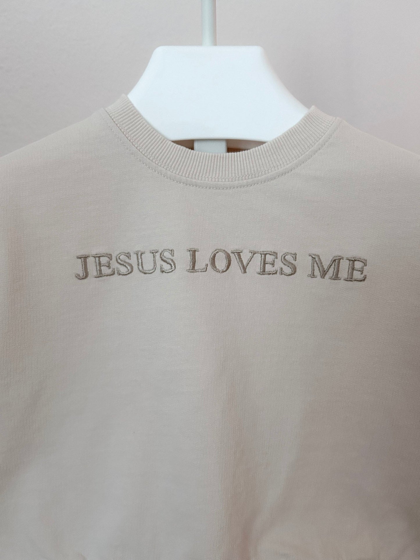 [At Noon Original Design] Kids JESUS LOVES ME Sweatshirt (6m-9y) - Beige